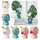 Flower Pot Office Succulent Planter Pot Vase Pen Holder White with Cat Ears