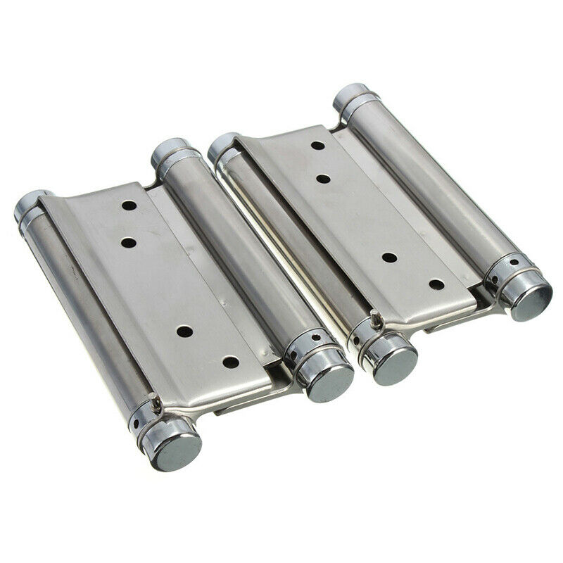1 Pair Cafe Saloon Door Swing Self Closing Double Action Spring Hinge Silve B5W3