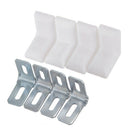 Cabinet 28mmx28mmx19mm Metal Plastic L Angle Bracket White 4Pcs