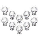 10x Clear Crystal Diamond Knobs Kitchen Pull Cabinet Handle Drawer Cupboard