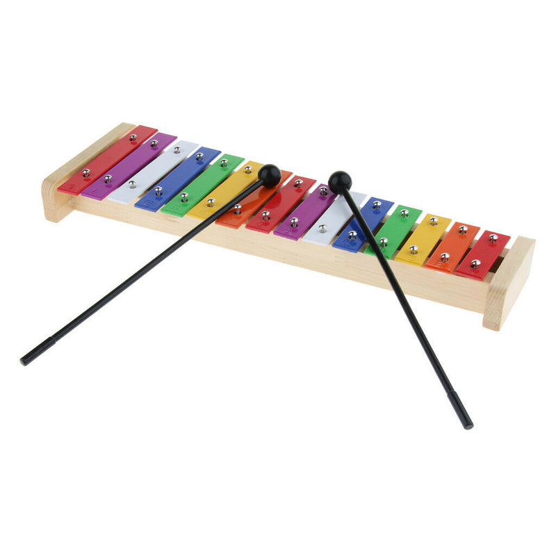 1 Set Xylophone with 2pcs Mallets, 15 Keys