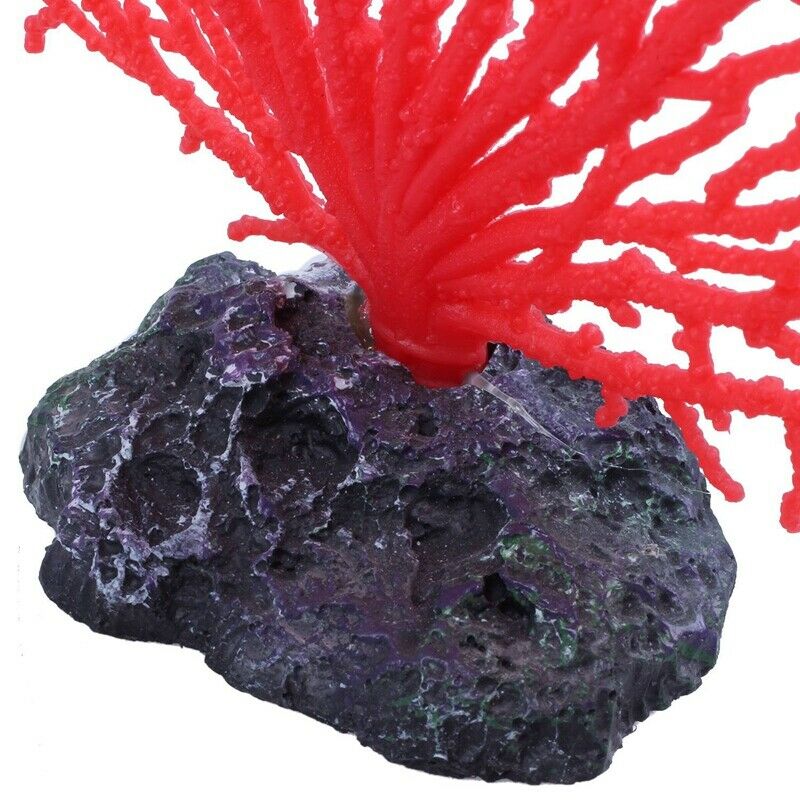 5.5" Height Red Soft Plastic Branch Coral Emulational Underwater Plant Deco Z9T7