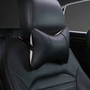 2pcs PU Leather Car Neck Pillow All Season Auto Neck Rest Universal (Black)