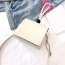 Fashion Women Shoulder Handbag PU Leather Solid Color Crossbody Bag (White)