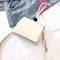 Fashion Women Shoulder Handbag PU Leather Solid Color Crossbody Bag (White)