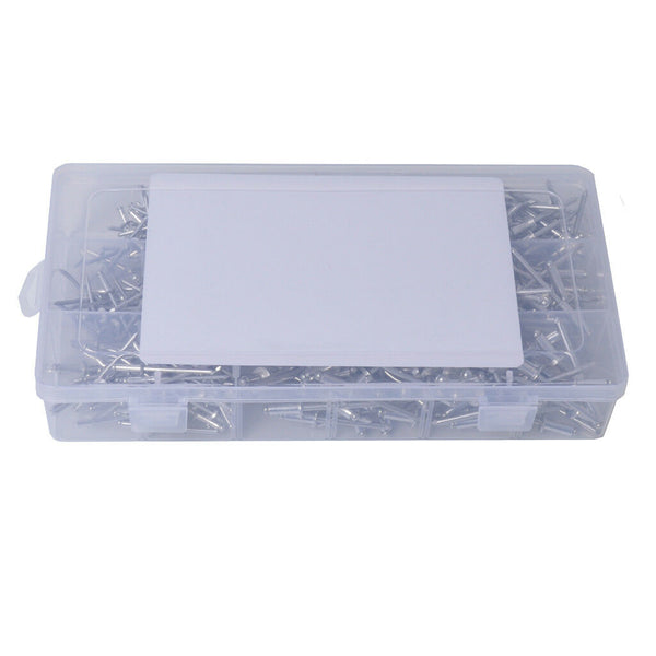 360pcs  Rivets Assortment Box of 120pcs Domed, Open End 3.2mm 4.0mm 5.0mm