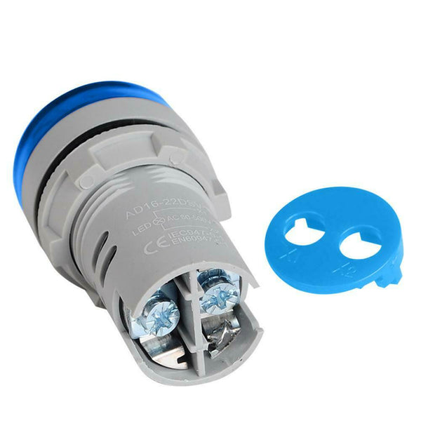 220V AC Round LED Digital Display Voltage Meter Ampermeter Monitor (Blue)