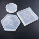 3 Pack Diy Coaster Silicone Mold, Include Round, Square, Hexagon, Bottom Br N2G5