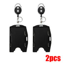2 -Pack Card ID Holder with Retractable Badge Reel Carabiner & Belt Clip