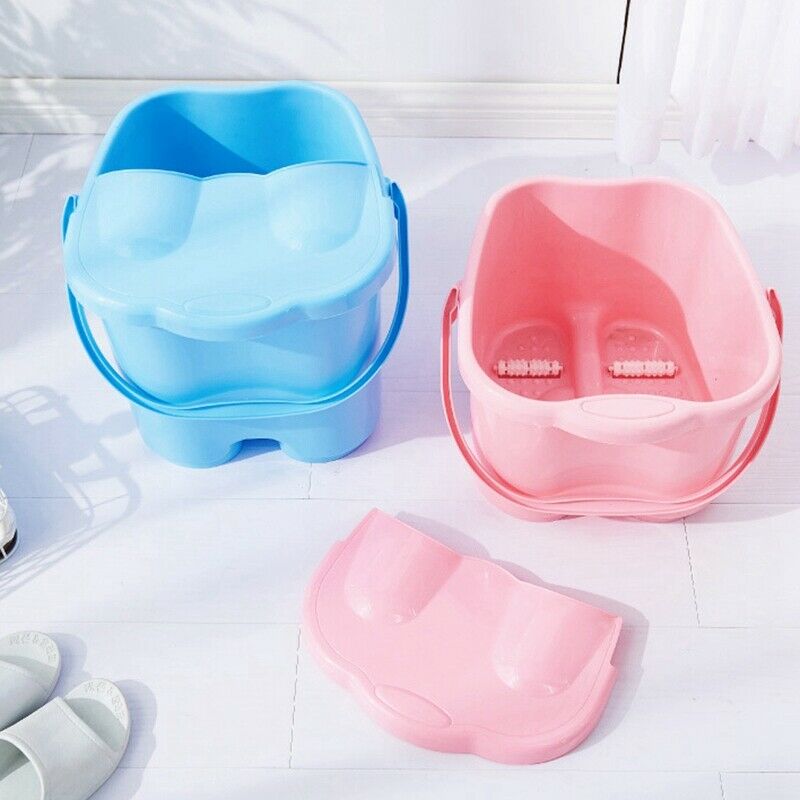 Foot Soaking Bucket Abs Plastic Foot Bath Tub Massage Roller Footbath Barre B2M7