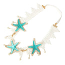 Women Headband Hair Jewelry Handmade Lace Artificial Starfish Hairbands pea T9R7