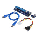 PCI-E 1x to 16x Extender Adapter Card USB3.0 Data Cable Power Cable Kit