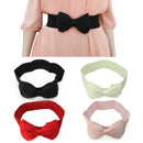 Red Lady Elegant Bowknot Elastic Bow Wide Stretch Buckle Waistband Wais Be AZM