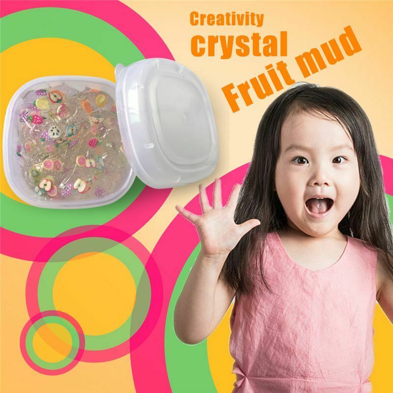 5X(New creative clear crystal fruit mud Non-stick jelly mud DIY box decomp Q8Q6)