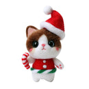 Novelty Cat Felt Craft Kit Wearing Christmas Hat Animal Wool Needle Felting Gift