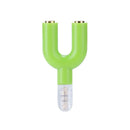 3.5mm Extension Earphone Audio Splitter 1 Male to 2 Female Adapter (Green)