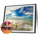 DIY Full Square Drill Diamond Painting Beach Shell Embroidery Mosaic Craft  A