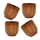 4Pcs 105ml Handmade Small Wooden Coffee Tea Cup Drinking Cup Mug for Beer