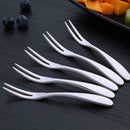Stainless Steel Fruit Fork Two Teeth Prong Fork Dessert Cake Serving Flatw TOD