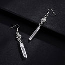 Clear Quartz Moon Earrings - Boho, Witchy, Natural Stones, Esoteric, Celestial