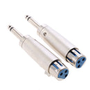 2PCS 6.35mm 1/4" Male Jack Socket To 3 Pin XLR Female Plug Amp Mic Adapter