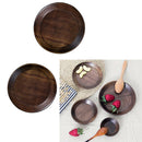 2Pcs Handmade Round Wooden Serving Tray Sushi Dishes Plate Wood Utensils