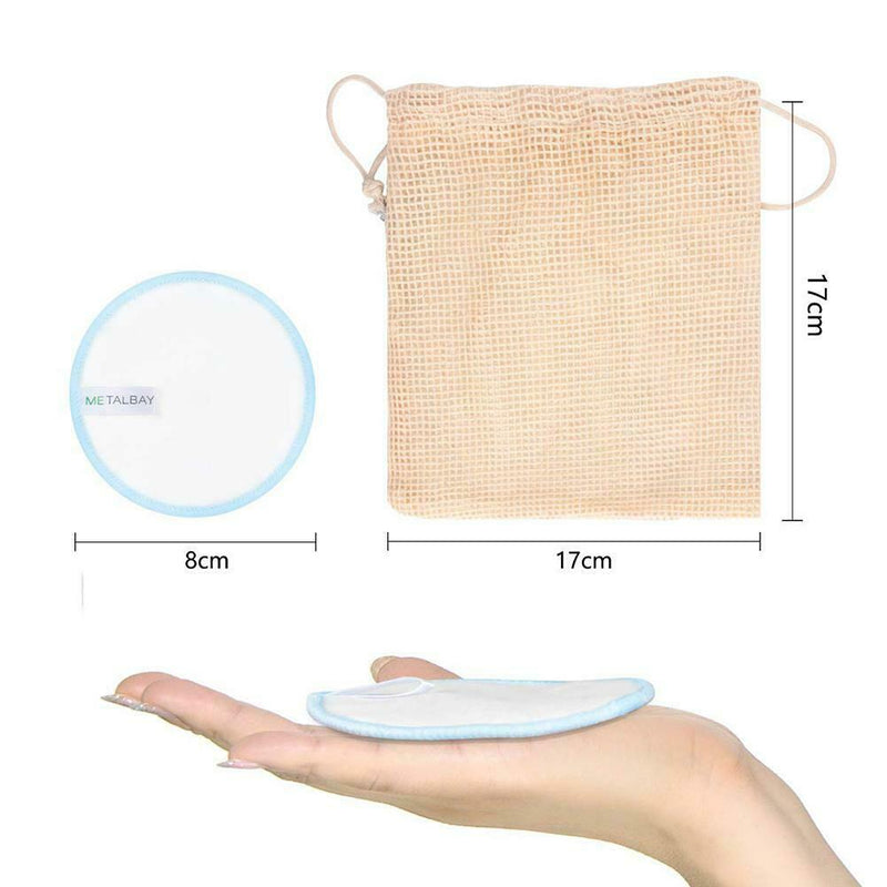 Reusable Cotton Makeup Remover Pads Soft Bamboo Rounds for Cleansing Face