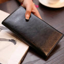 Long Wallet Female Leather Buckle Simple Business Leather Thin Wallet