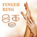 3pcs Simple Geometric Rhinestone Knuckle Ring Women Wedding Jewelry Gift A