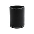 Desk Stationery PU Leather Student Pen Holder Round Gift Pencil Box Decorative