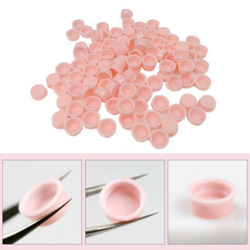 Professional 100x Eyelash Extensions Lashes Fan Fanning Glue Cups Nail Art