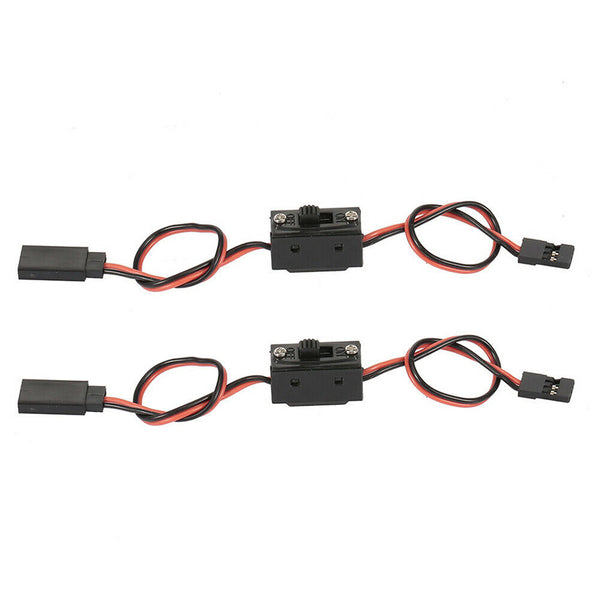 2pcs Receiver Extra Channel Extended Cable with Power Switch for RC Cars