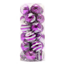 24PCs Christmas 6cm Plastic Christmas Tree Decoration Ballï¼ˆPurpleï¼‰