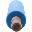 non stick wooden silicone rolling pin silicone for kitchen and baking (blue