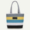 Fashion Striped Shoulder Handbags Women Canvas Large Shopping Totes (Grey)
