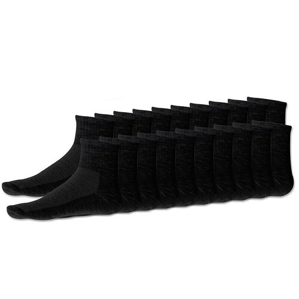 20 x Pairs Mens Cotton Rich Sport Socks Work Sports Socks Size 6-10 Black L7S8