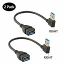 2Pack 6 inch SuperSpeed USB 3.0 Angle Male to Female Extension Cable -2Pack
