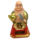 Solar Powered Swing Buddha Statue Car Home Office Desktop Ornament