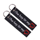 Embroidery Motorcycle Key Tag The Key to My Heart Key Chain Gift New E0R1 N B0B0