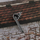 Enamel Black Flame Brooch Pin Shirt Collar Badges Pin Breastpin Jewelry Gift OZ