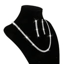 Crystal Rhinestone Necklace Drop Earrings Jewelry Set Wedding Bridal Party