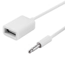 3.5mm Male Audio AUX Jack to USB 2.0 Type A Female OTG Converter Cable A