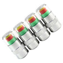 4 pcs. Car Safety Warning Air Pressure Tire Monitor Turn Signal Valve Cap 2 Z6Z3