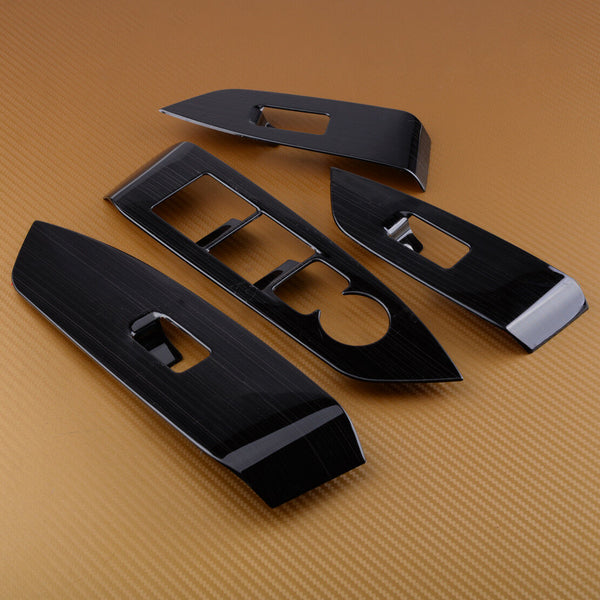4pcs Titanium Inner Window Lift Switch Panel Trim fit for Mazda CX-5 CX5 2017-18