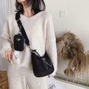 2pcs Casual Messenger Handbag Women Oxford Shoulder Crossbody Card Bag Set