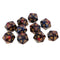 Acrylic 20 Sided D20 Dice RED BLUE for  TRPG, 10 Pieces