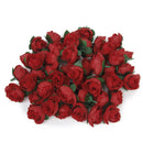 50pcs 3cm Artificial Silk Rose Bud Flower Heads Wedding Home DIY Decor Craft Red