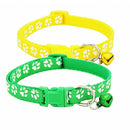 2 Pack Adjustable Cat Collar with Bell, Fashion Paw Print Design Pet Collar X2X5