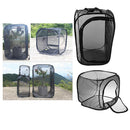 2 Pcs Foldable Insect And Butterfly Habitat Net Terrarium Breeding Cage Black