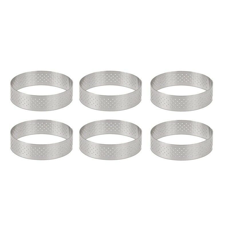 Circular Stainless Steel Porous Tart Ring Bottom Tower Pie Cake Mould Bakin J3Z6